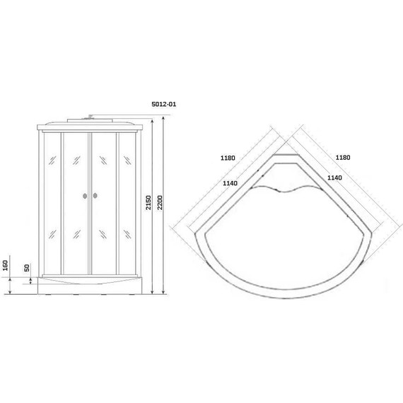 Гидробокс Niagara 120x120 см 50120134, серебро/тонированное фото 2