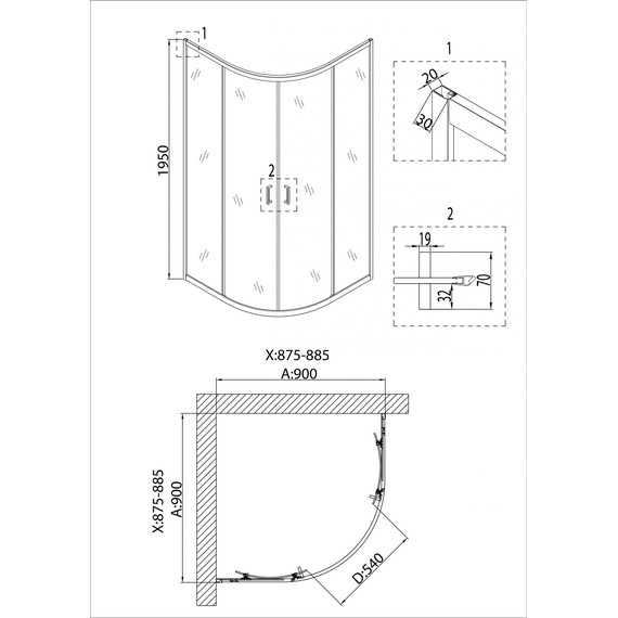 Душевое ограждение Niagara Nova 90x90 см 66060811, хром/прозрачное - 6 Душевое ограждение Niagara Nova 90x90 см 66060811, хром/прозрачное фото 6