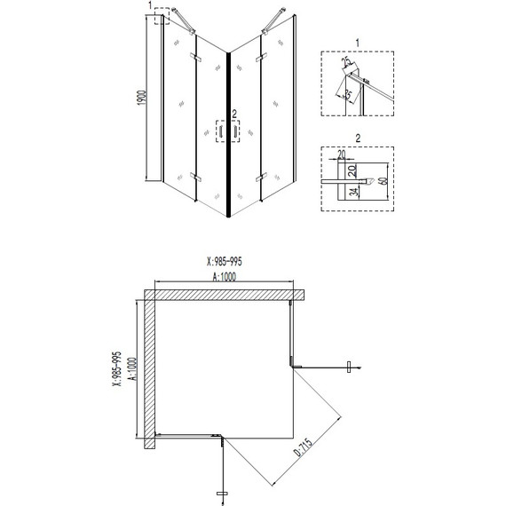Душевое ограждение Niagara Nova 100x100 см 66140811, хром/прозрачное фото 8
