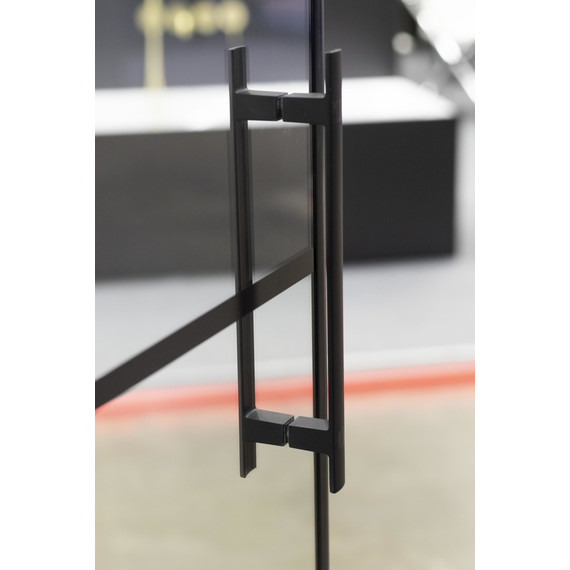 Душевое ограждение Niagara Nova 80x80 см NG-0280-08ВLACK, профиль чёрный, стекло прозрачное фото 4