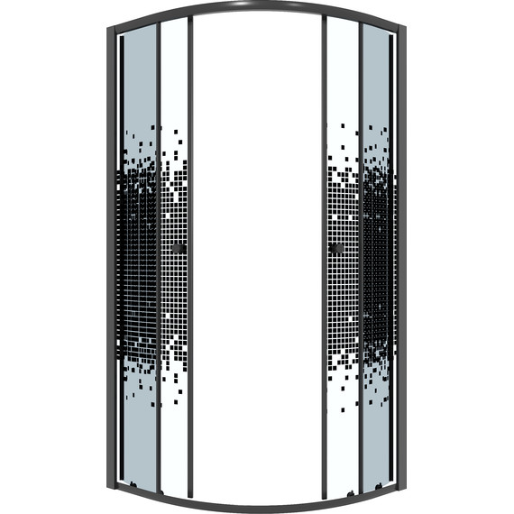 Душевое ограждение Niagara Eco 80x80 см NG-1003-14BLACK, чёрный матовый/мозаика фото 2
