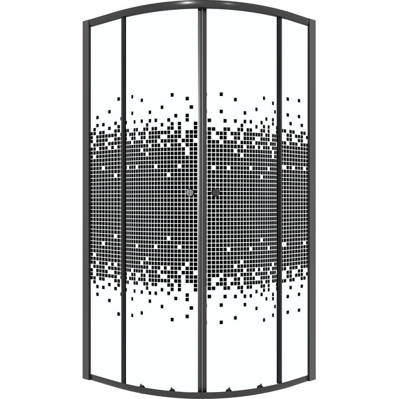 Душевое ограждение Niagara Eco 80x80 см NG-1003-14BLACK, чёрный матовый/мозаика фото 3