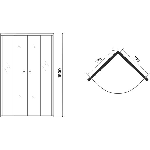 Душевое ограждение Niagara Eco 80x80 см NG-1003-14T, чёрный матовый/тонированное фото 5
