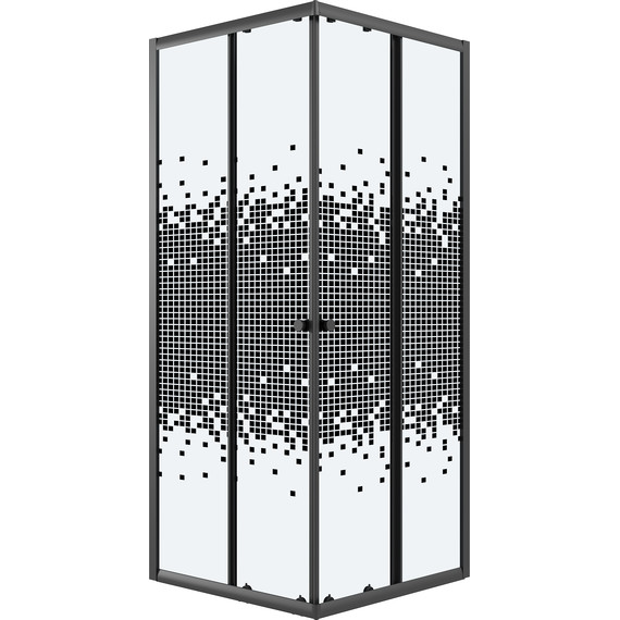 Душевое ограждение Niagara Eco 80x80 см NG-1008-14QBLACK, чёрный матовый/мозаика фото 2