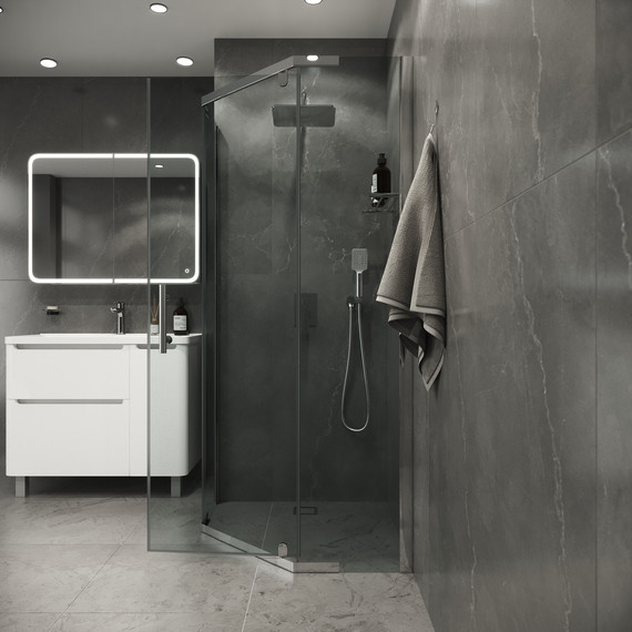 Душевое ограждение Niagara Eco 90x90 см NG-1009-14D, хром глянцевый/прозрачное фото 4