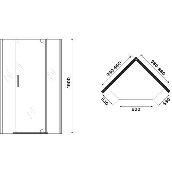 Душевое ограждение Niagara Eco 100x100 см NG-1010-14DT, чёрный матовый/тонированное - 5 Душевое ограждение Niagara Eco 100x100 см NG-1010-14DT, чёрный матовый/тонированное фото 5