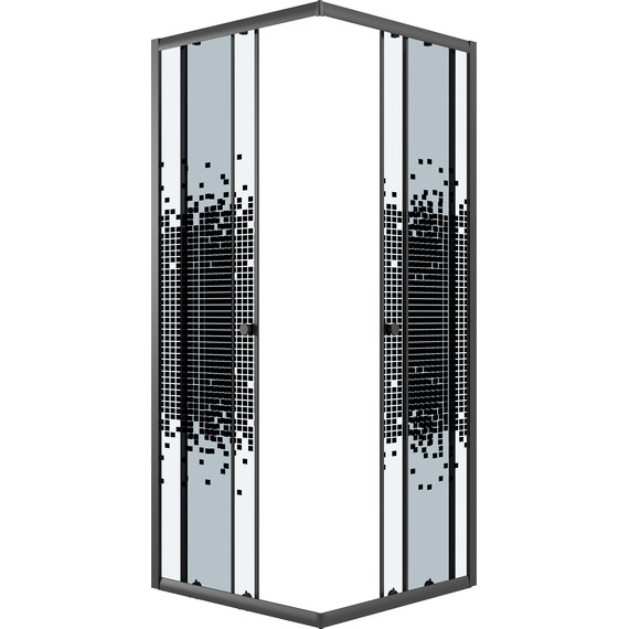 Душевое ограждение Niagara Eco 100x100 см NG-1010-14QBLACK, чёрный матовый/мозаика фото 3