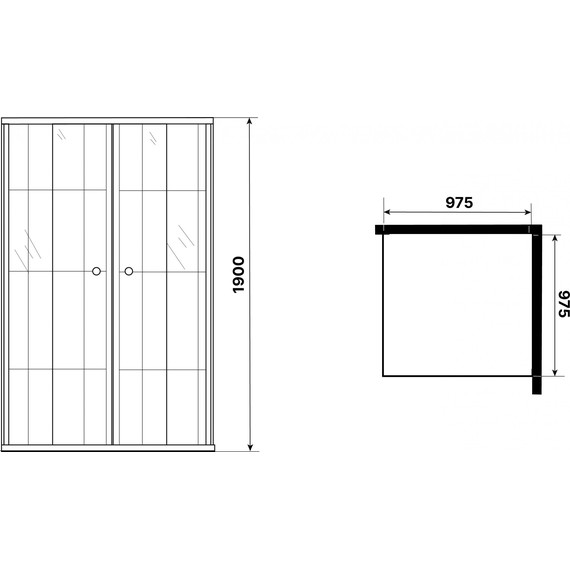 Душевое ограждение Niagara Eco 100x100 см NG-1010-14QKL, чёрный матовый/прозрачное фото 5