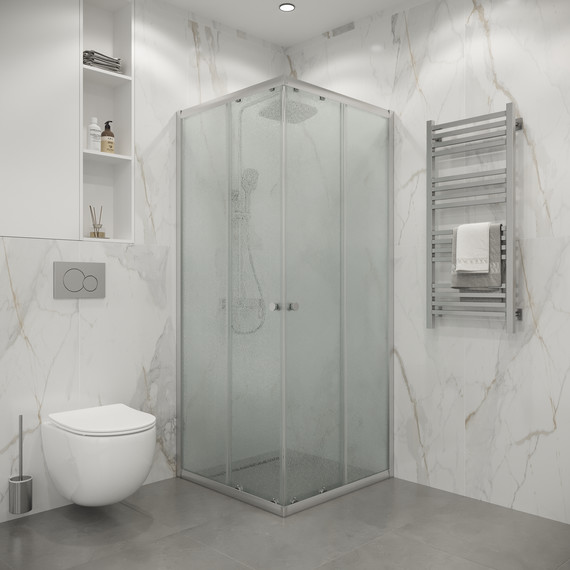 Душевое ограждение Niagara Eco 100x100 см NG-1010-14QMT, хром матовый/матовое фото 