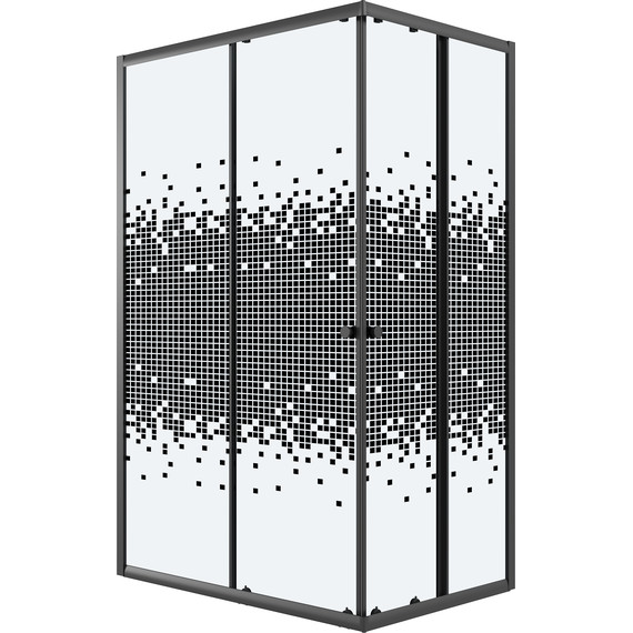 Душевое ограждение Niagara Eco 115x80 см NG-1012-14QBLACK, чёрный матовый/мозаика - 3 Душевое ограждение Niagara Eco 115x80 см NG-1012-14QBLACK, чёрный матовый/мозаика фото 3