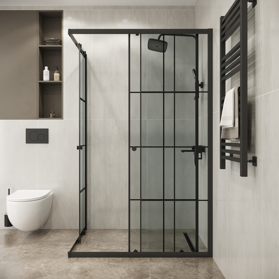 Душевое ограждение Niagara Eco 115x80 см NG-1012-14QKL, чёрный матовый/прозрачное - 4 Душевое ограждение Niagara Eco 115x80 см NG-1012-14QKL, чёрный матовый/прозрачное фото 4