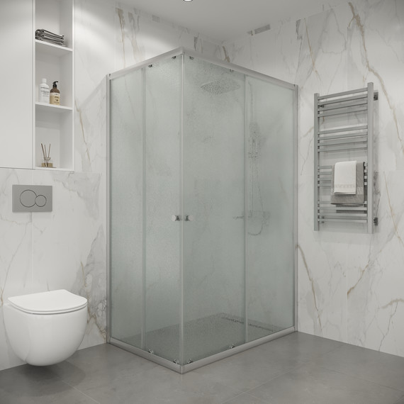 Душевое ограждение Niagara Eco 115x80 см NG-1012-14QMT, хром матовый/матовое фото 
