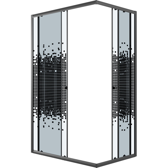 Душевое ограждение Niagara Eco 100x80 см NG-1018-14QBLACK, чёрный матовый/мозаика фото 3
