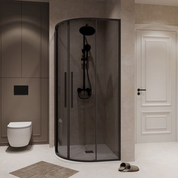 Душевое ограждение Niagara Nova 100x100 см NG-2827-34BLACK, чёрный матовый/тонированное фото 4