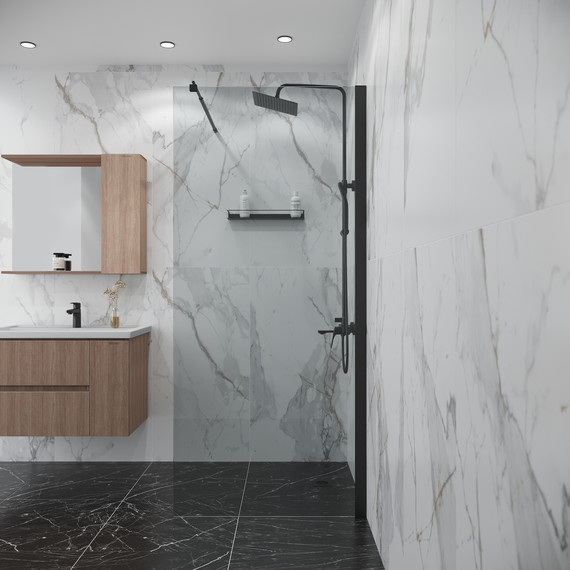 Душевая перегородка Niagara Eco 70 см NG-551-70BLACK, чёрный матовый/прозрачное фото 3