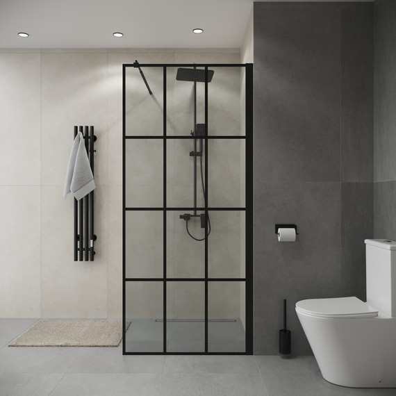 Душевая перегородка Niagara Eco 70 см NG-552-70BLACK, чёрный матовый/прозрачное фото 3