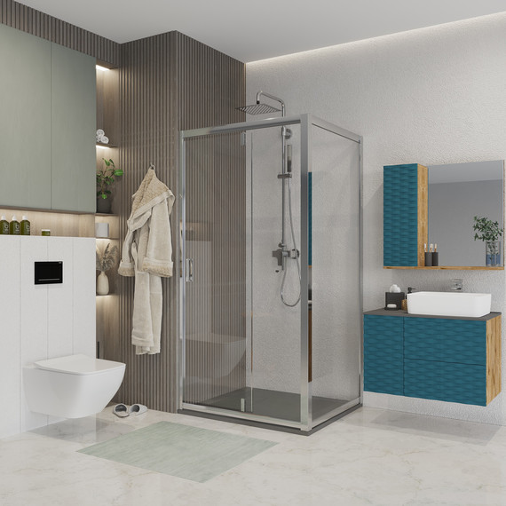 Душевое ограждение Niagara Nova 100x80 см NG-63-10A-A80, хром/прозрачное фото 