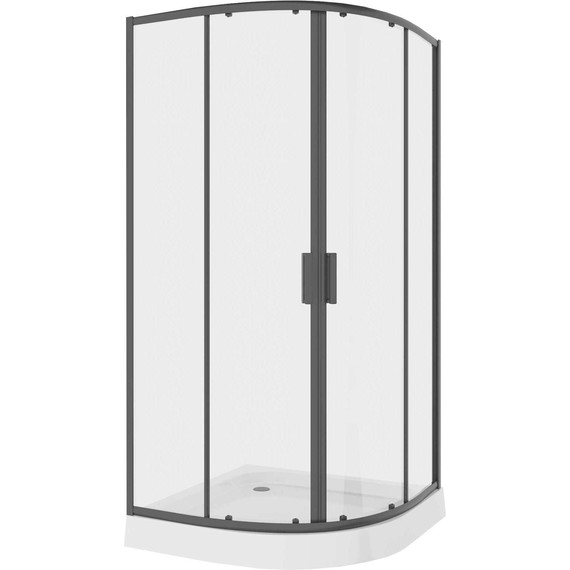 Душевое ограждение Niagara Nova 80x80 см 68860811BLACK, чёрный/прозрачное фото 2