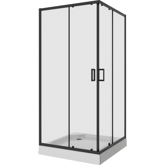 Душевое ограждение Niagara Nova 80x80 см 68880811BLACK, чёрный/прозрачное фото 2