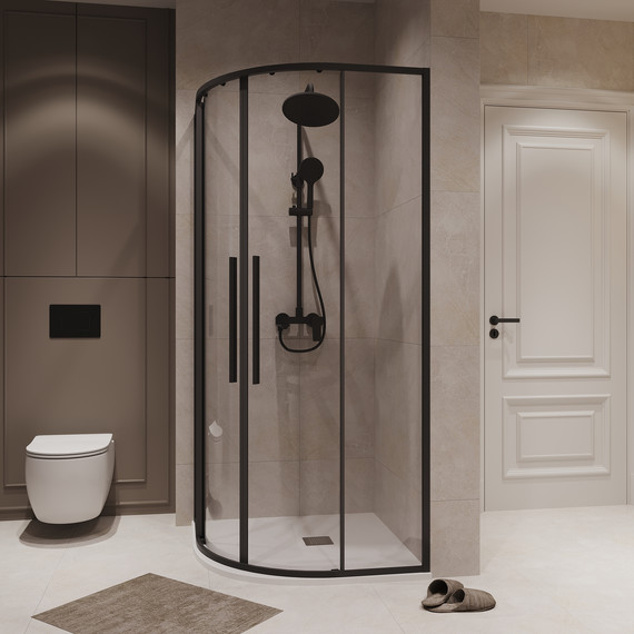 Душевое ограждение Niagara Nova 100x100 см NG-6827-34BLACK, чёрный матовый/прозрачное фото 4