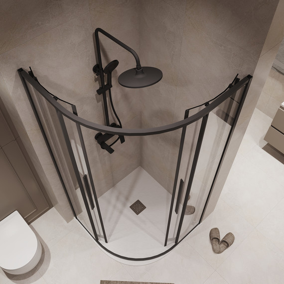 Душевое ограждение Niagara Nova 100x100 см NG-6827-34BLACK, чёрный матовый/прозрачное фото 5