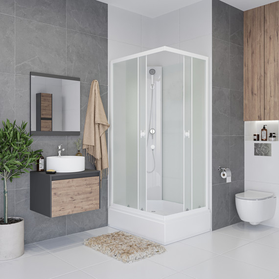 Душевая кабина Niagara 100x80 см P100/80/26Q/MT/BK, белый/матовое фото 3