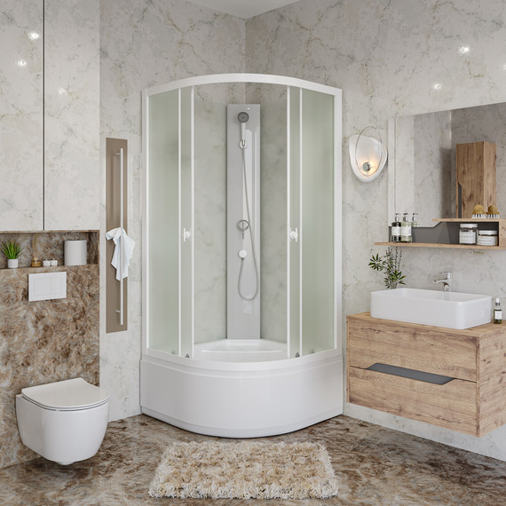 Душевая кабина Niagara 80x80 см P80/40/MT/BK, белый/матовое фото 3