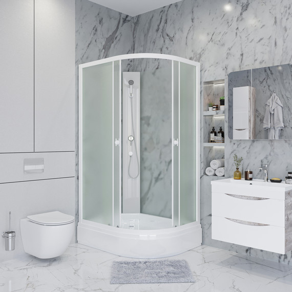 Душевая кабина Niagara 100x70 см P100/70/26L/MT/BK, белый/матовое фото 3