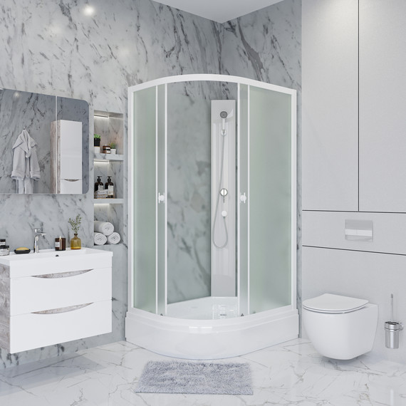 Душевая кабина Niagara 110x80 см P110/80/26R/MT/BK, белый/матовое фото 3