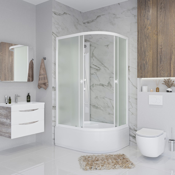 Душевая кабина Niagara 100x80 см P100/80/40L/MT/BK, белый/матовое фото 3