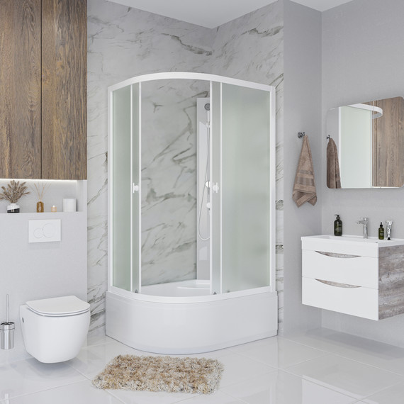 Душевая кабина Niagara 100x80 см P100/80/40R/MT/BK, белый/матовое фото 3