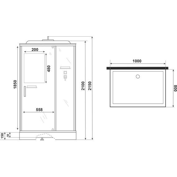 Душевая кабина Niagara 100x80 см ST100/80/15Q, белый/прозрачное фото 10