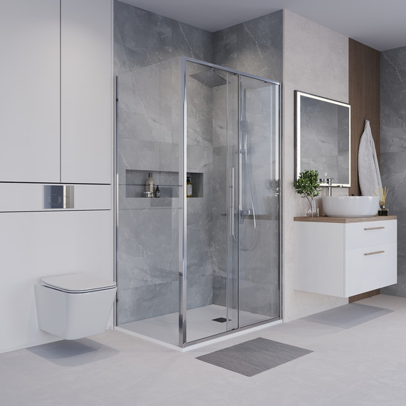 Душевое ограждение Niagara Nova 120x90 см NG-64-12A-A90-34, хром/прозрачное фото 3