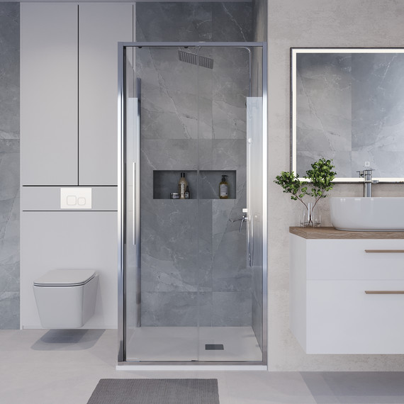 Душевое ограждение Niagara Nova 100x80 см NG-64-10A-A80-34, хром/прозрачное - 4 Душевое ограждение Niagara Nova 100x80 см NG-64-10A-A80-34, хром/прозрачное фото 4