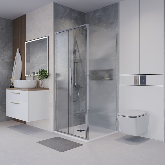 Душевое ограждение Niagara Nova 90x80 см NG-65-9CH-CH80-34, хром/шиншилла фото 3