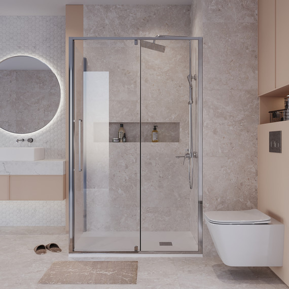 Душевое ограждение Niagara Nova 110x100 см NG-66-11A-A100-34, хром/прозрачное - 4 Душевое ограждение Niagara Nova 110x100 см NG-66-11A-A100-34, хром/прозрачное фото 4