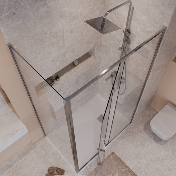 Душевое ограждение Niagara Nova 110x100 см NG-66-11A-A100-34, хром/прозрачное - 5 Душевое ограждение Niagara Nova 110x100 см NG-66-11A-A100-34, хром/прозрачное фото 5