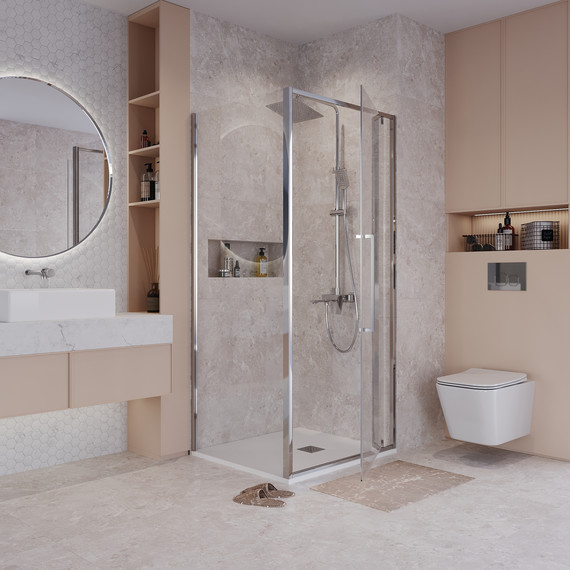 Душевое ограждение Niagara Nova 100x80 см NG-66-10A-A80-34, хром/прозрачное - 3 Душевое ограждение Niagara Nova 100x80 см NG-66-10A-A80-34, хром/прозрачное фото 3