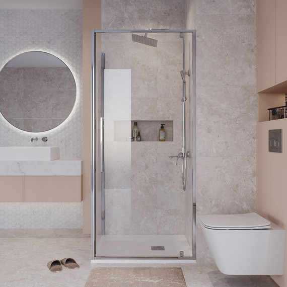 Душевое ограждение Niagara Nova 80x100 см NG-66-8A-A100-34, хром/прозрачное фото 4