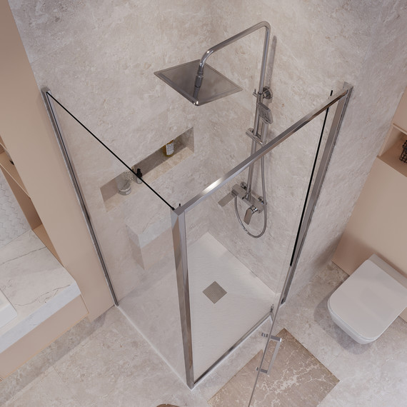 Душевое ограждение Niagara Nova 100x100 см NG-66-10A-A100-34, хром/прозрачное - 5 Душевое ограждение Niagara Nova 100x100 см NG-66-10A-A100-34, хром/прозрачное фото 5