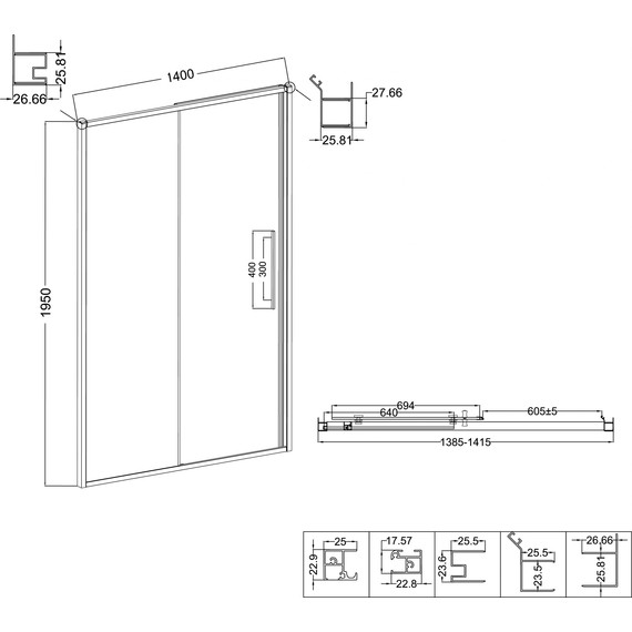Душевая дверь Niagara Nova 140 см NG-84-14AB, чёрный матовый/прозрачное - 11 Душевая дверь Niagara Nova 140 см NG-84-14AB, чёрный матовый/прозрачное фото 11