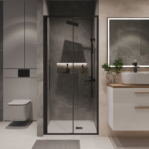 Душевая дверь Niagara Nova 110 см NG-84-11AB, чёрный матовый/прозрачное - 4 Душевая дверь Niagara Nova 110 см NG-84-11AB, чёрный матовый/прозрачное фото 4