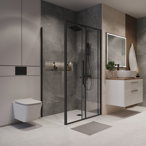 Душевое ограждение Niagara Nova 120x90 см NG-84-12AB-A90B-34, чёрный матовый/прозрачное фото 3