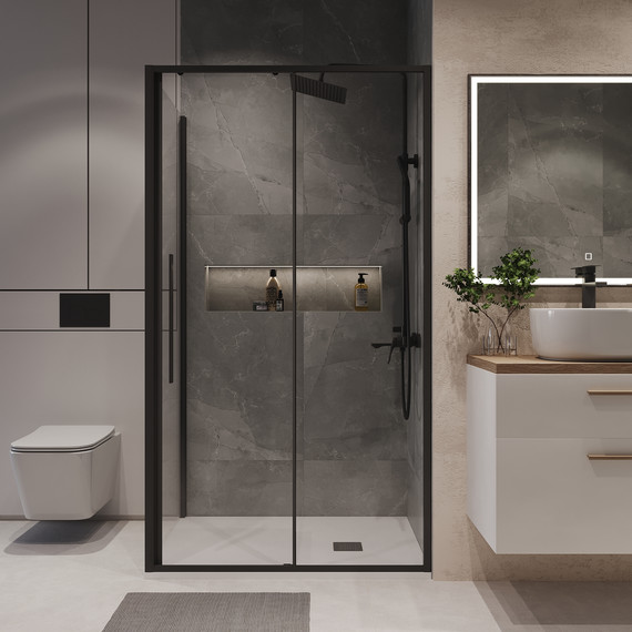 Душевое ограждение Niagara Nova 110x90 см NG-84-11AB-A90B-34, чёрный матовый/прозрачное фото 4