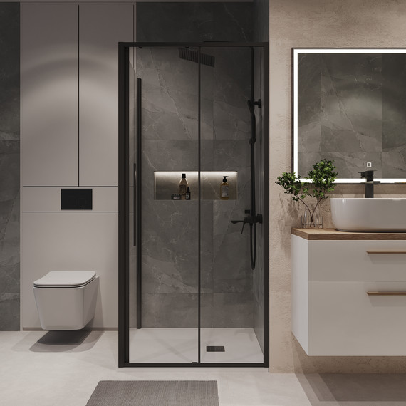 Душевое ограждение Niagara Nova 90x90 см NG-84-9AB-A90B-34, чёрный матовый/прозрачное - 4 Душевое ограждение Niagara Nova 90x90 см NG-84-9AB-A90B-34, чёрный матовый/прозрачное фото 4