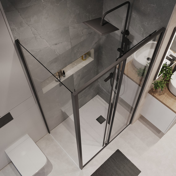 Душевое ограждение Niagara Nova 140x90 см NG-84-14AB-A90B-34, чёрный матовый/прозрачное - 5 Душевое ограждение Niagara Nova 140x90 см NG-84-14AB-A90B-34, чёрный матовый/прозрачное фото 5