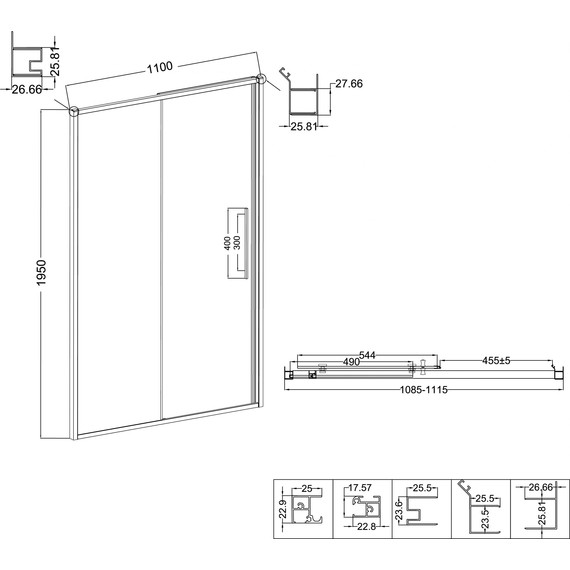Душевая дверь Niagara Nova 110 см NG-85-11TB, чёрный матовый/тонированное - 11 Душевая дверь Niagara Nova 110 см NG-85-11TB, чёрный матовый/тонированное фото 11