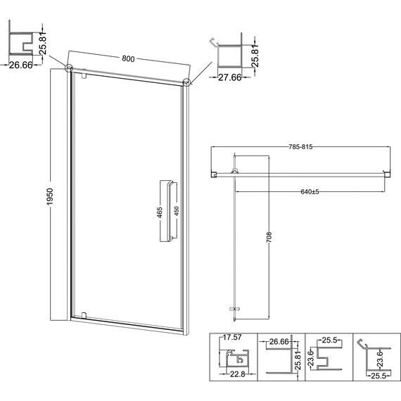Душевая дверь Niagara Nova 80 см NG-85-8AB, чёрный матовый/прозрачное - 11 Душевая дверь Niagara Nova 80 см NG-85-8AB, чёрный матовый/прозрачное фото 11