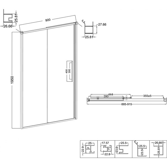 Душевая дверь Niagara Nova 90 см NG-85-9TB, чёрный матовый/тонированное - 11 Душевая дверь Niagara Nova 90 см NG-85-9TB, чёрный матовый/тонированное фото 11