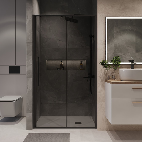 Душевая дверь Niagara Nova 130 см NG-85-13TB, чёрный матовый/тонированное - 4 Душевая дверь Niagara Nova 130 см NG-85-13TB, чёрный матовый/тонированное фото 4